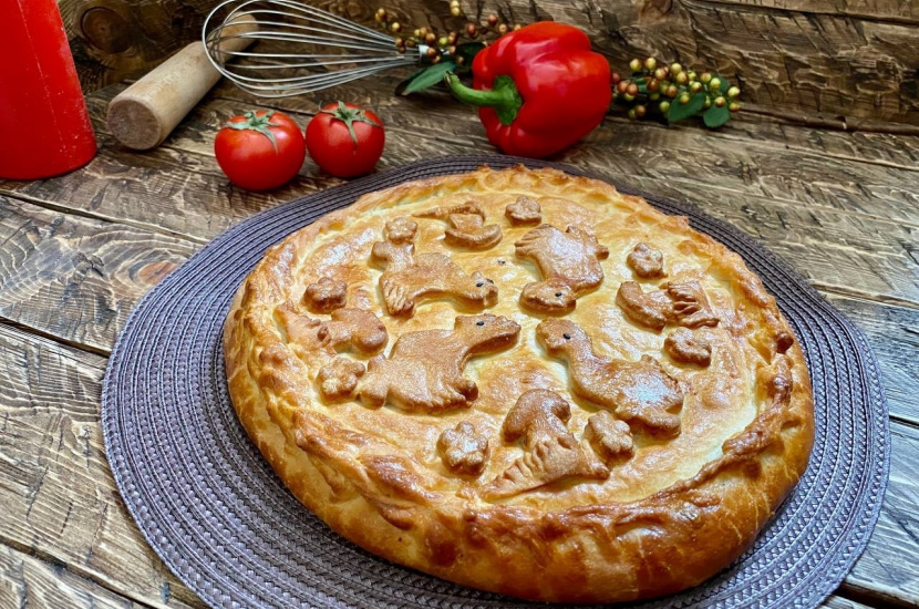 Рецепт осетинского пирога с сыром, курицей и грибами